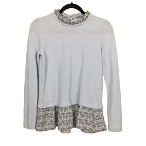 Loft Preppy Romantic Feminine Faux Layered Ruffled Collar Lightweight Top XXSP